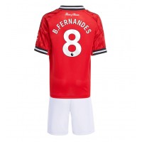 Stroje piłkarskie Manchester United Bruno Fernandes #8 Koszulka Podstawowej dla dzieci 2025-26 Krótki Rękaw (+ szorty)